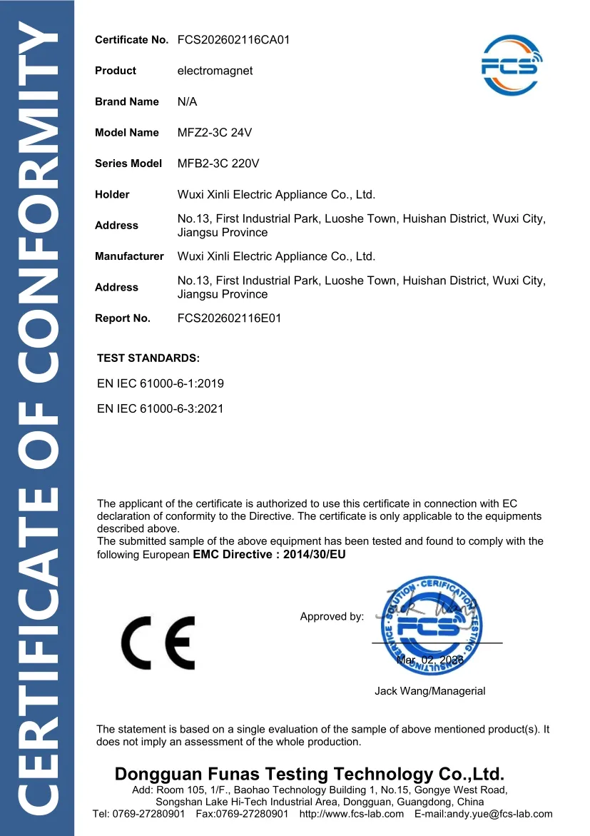 ISO 9001 quality system certificate